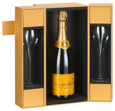 VEUVE CLICQUOT BRUT LUXE COFFRET + 2 FLUTES